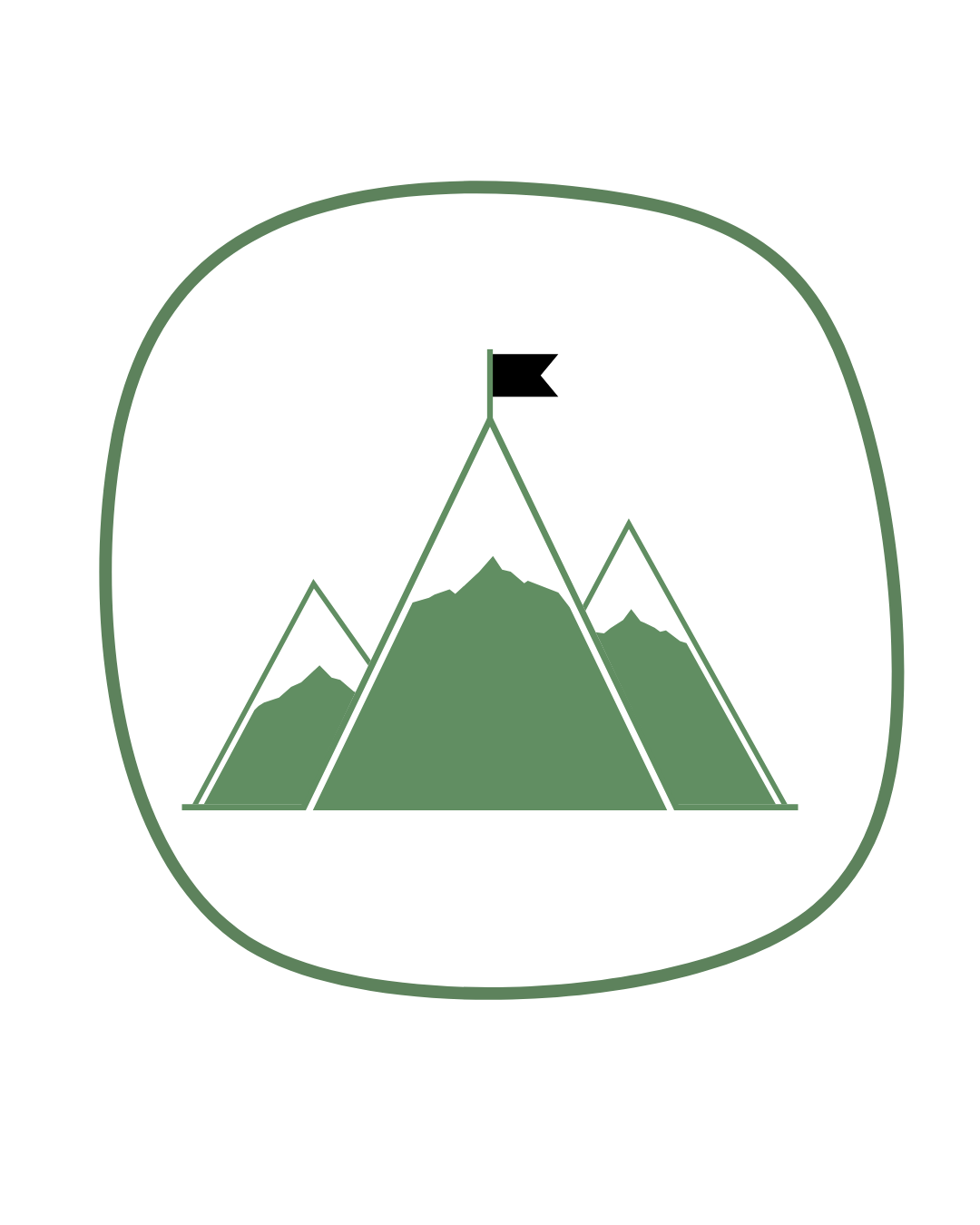 Mountain emblem representing lived experience